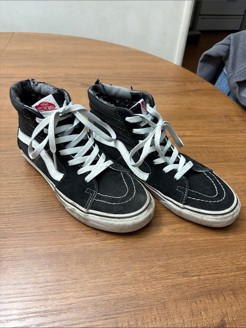 Vans Black and White High-Top Skate Sneakers